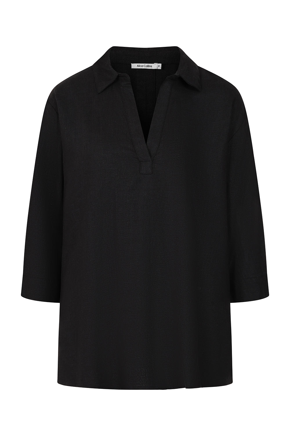 Buy Online Colette Shirt Alice Collins - Black shirt on a white background
