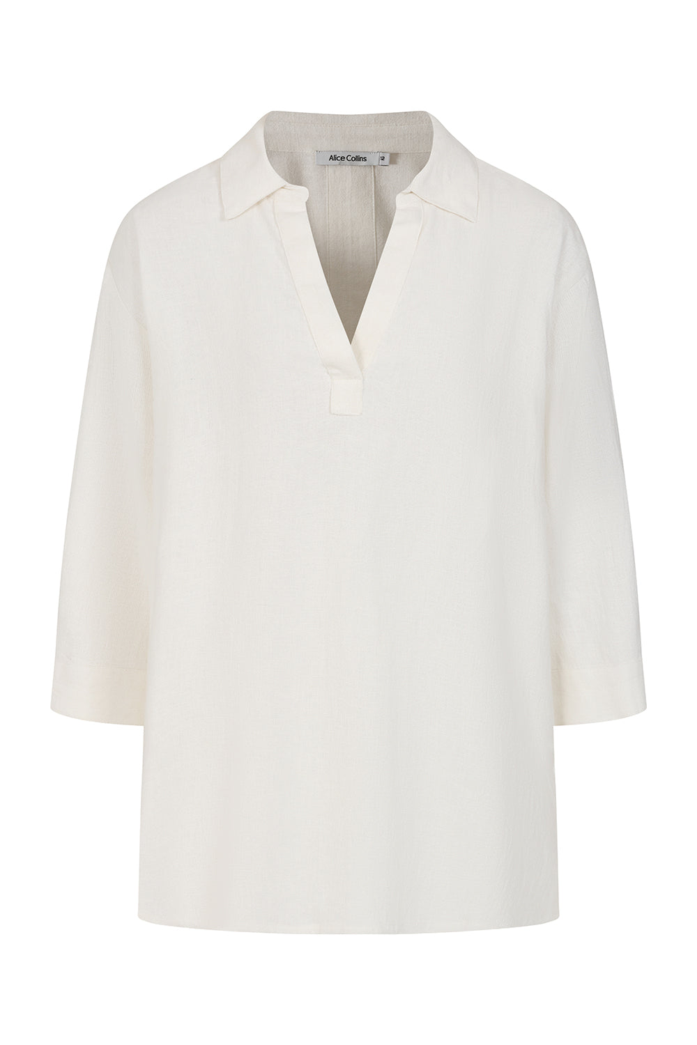 Buy Online Colette Shirt Alice Collins - White blouse with a collar on a white background
