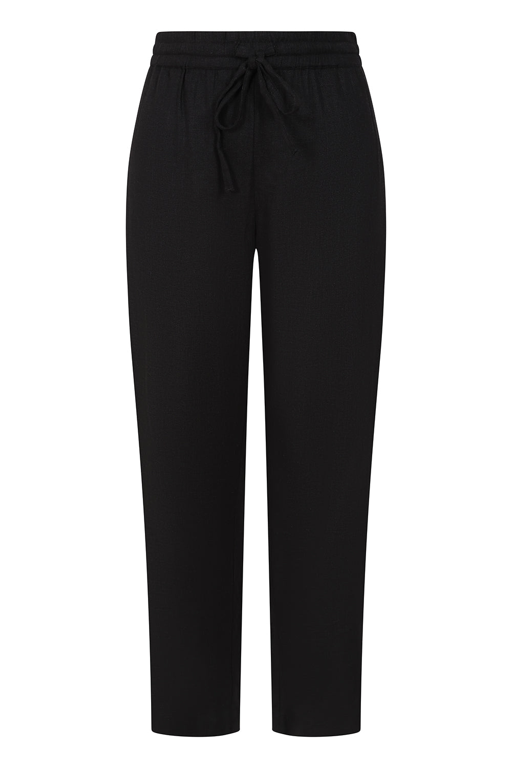 Buy Online Agnes Trousers Alice Collins - Black pants with a drawstring on a white background