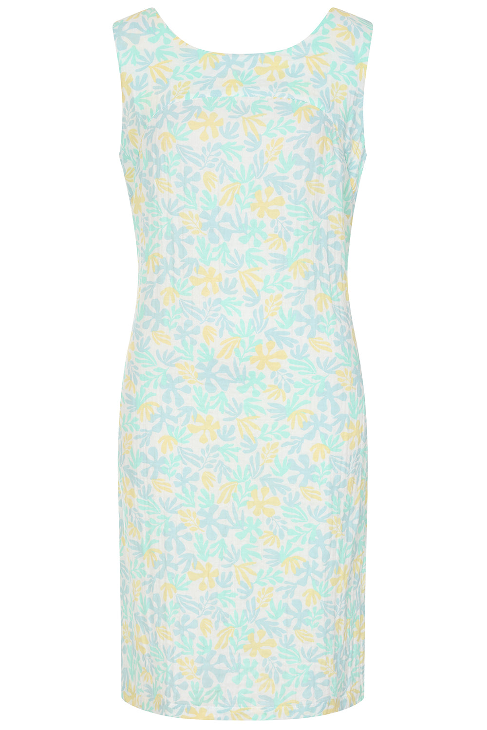 Buy Online Sleeveless Judy Dress Alice Collins - Light blue dress with yellow floral pattern on a white background