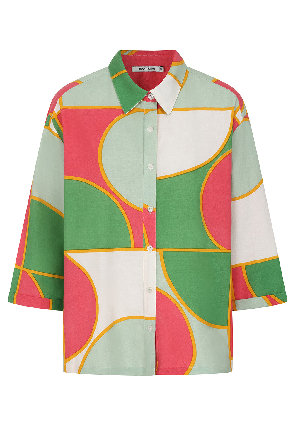 Buy Rosa Shirt Online Alice Collins -  Colorful geometric patterned shirt on a white background