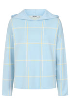 Buy Online Dina Hooded Pullover Alice Collins - Light blue hoodie with grid pattern on a white background