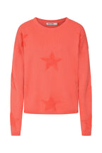 Buy Online Mimi Pullover Alice Collins - Coral sweatshirt with star patterns on a white background