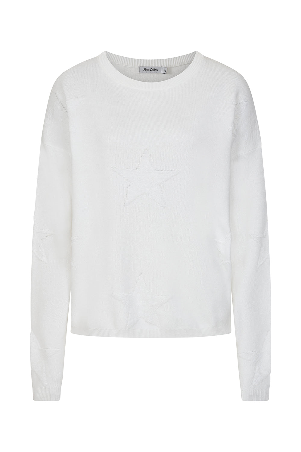 Buy Online Mimi Pullover Alice Collins -  White long-sleeve shirt on a white background
