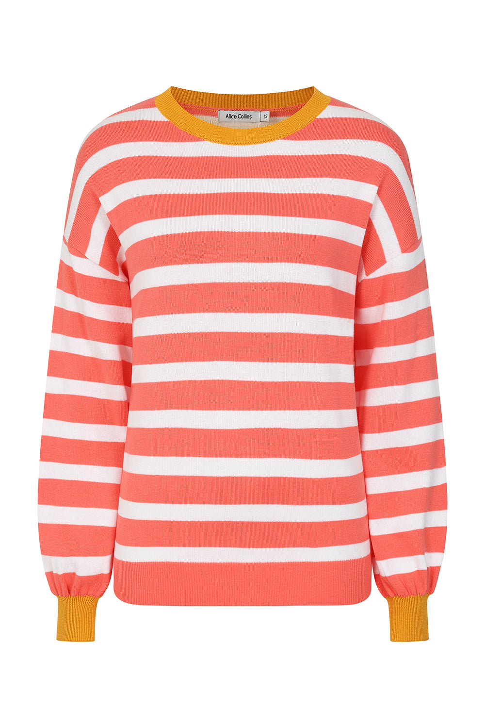 Buy Online Fowey Stripe Pullover Alice Collins - Fiesta White Colour