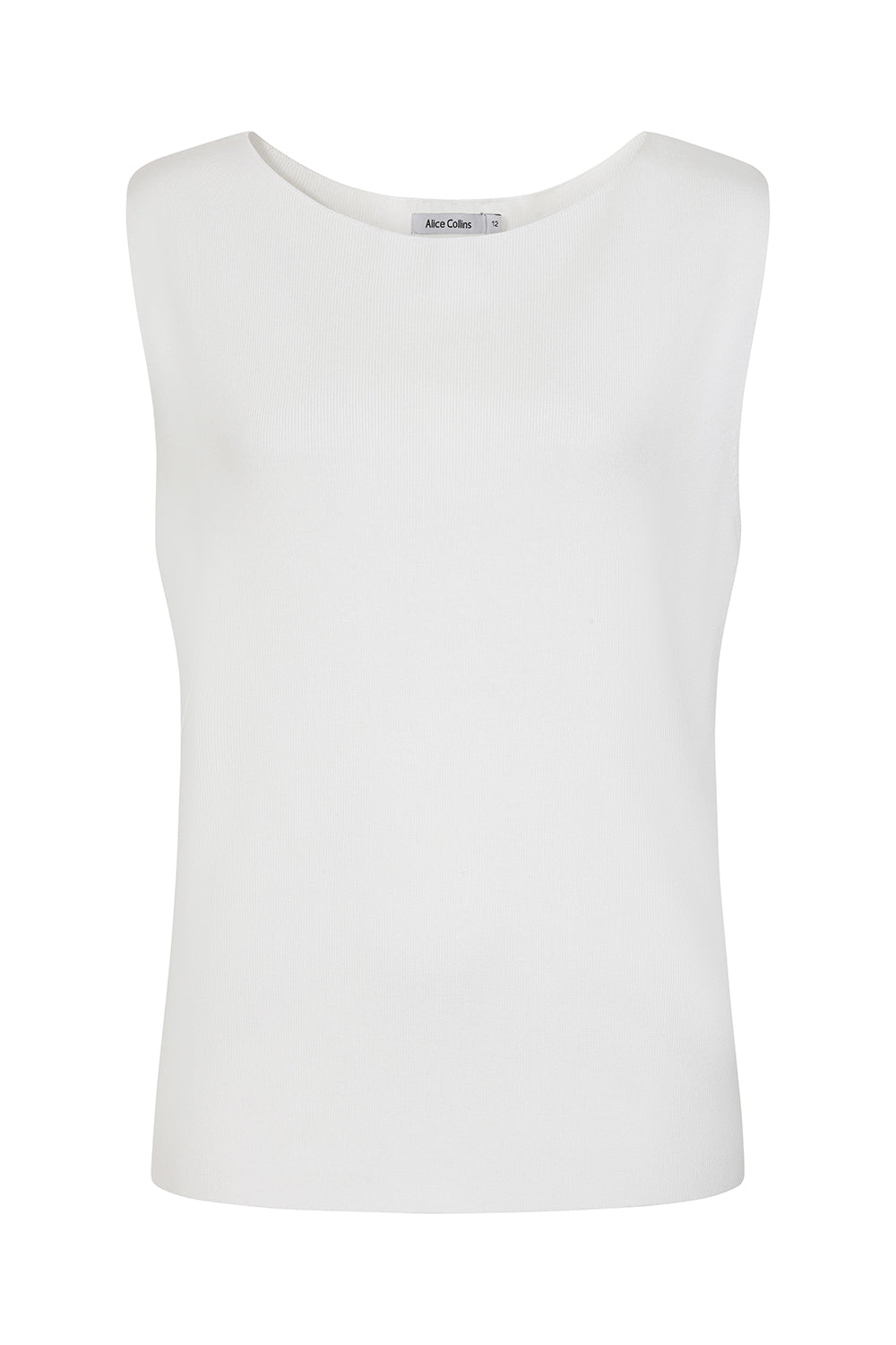 Buy Online Vida Sleeveless Pullover Alice Collins -  White sleeveless top on a white background