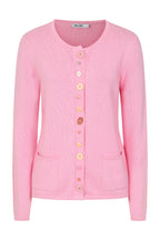 Buy Multi Button Cardigan Online - Alice Collins - Pink cardigan with buttons on a white background