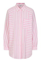 Buy Online Alison Shirt Pink and white striped shirt on a white background