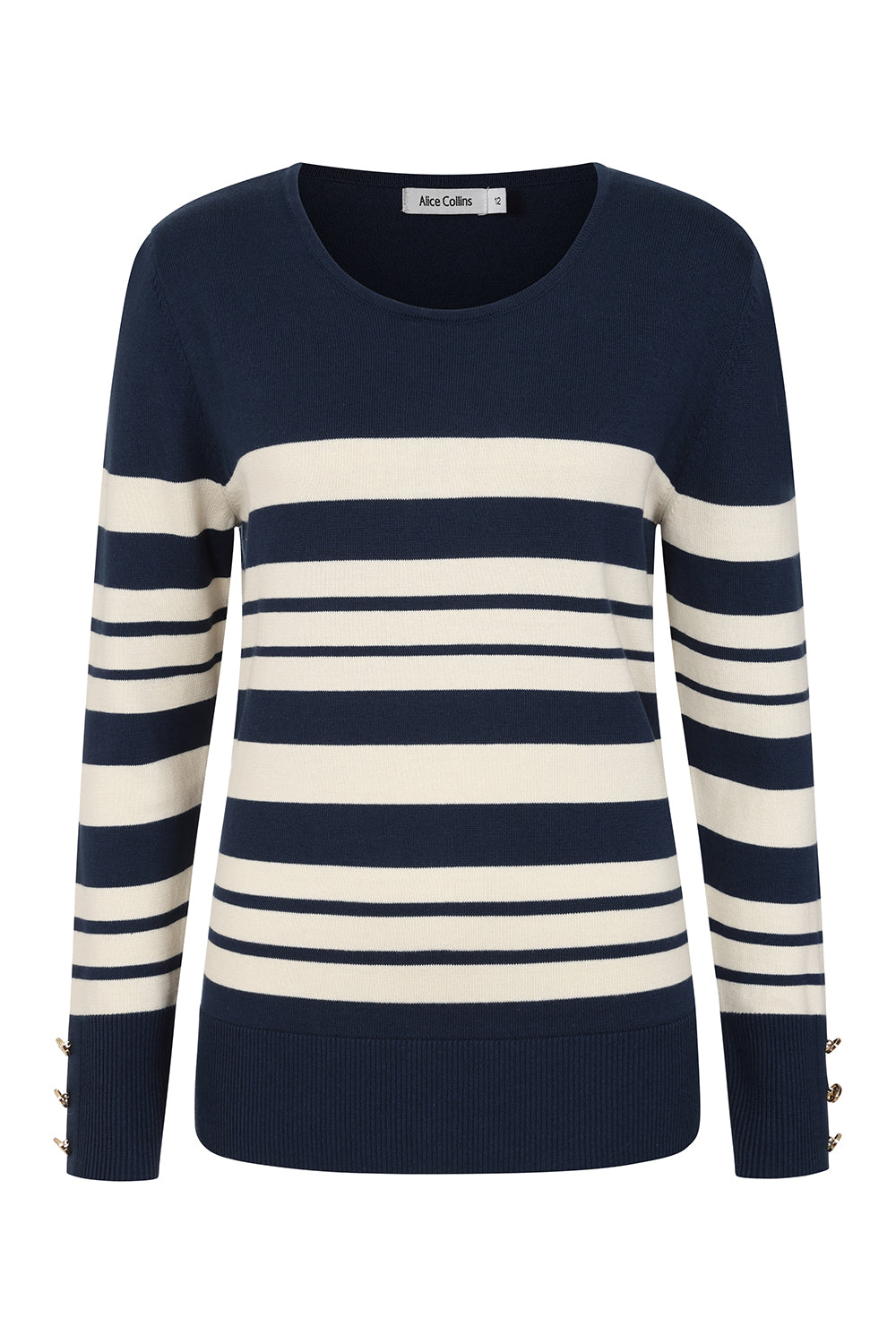 Jemima Pullover Ladies Rich Navy Wild Oat