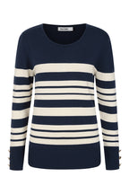 Jemima Pullover Ladies Rich Navy Wild Oat