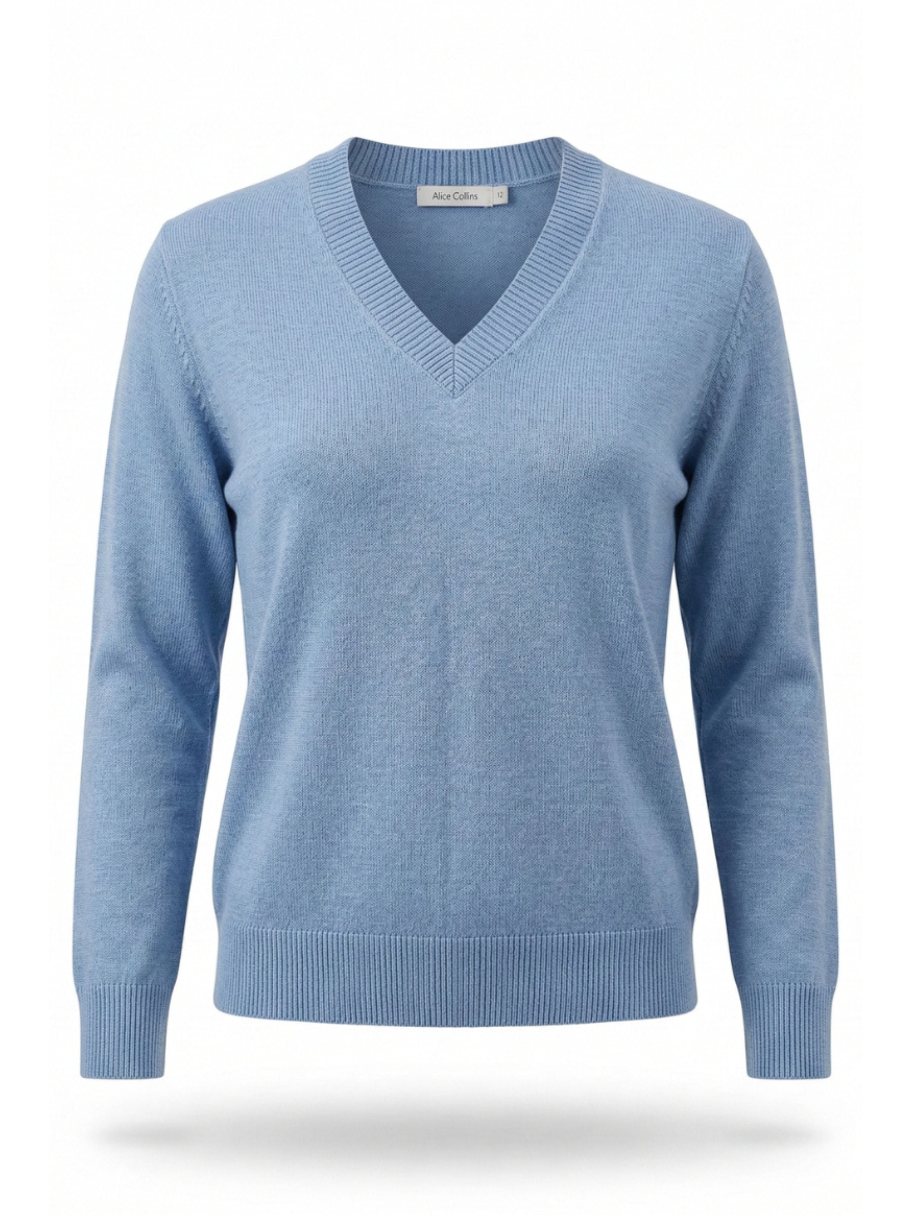 Wool Blended V Neck Pullover