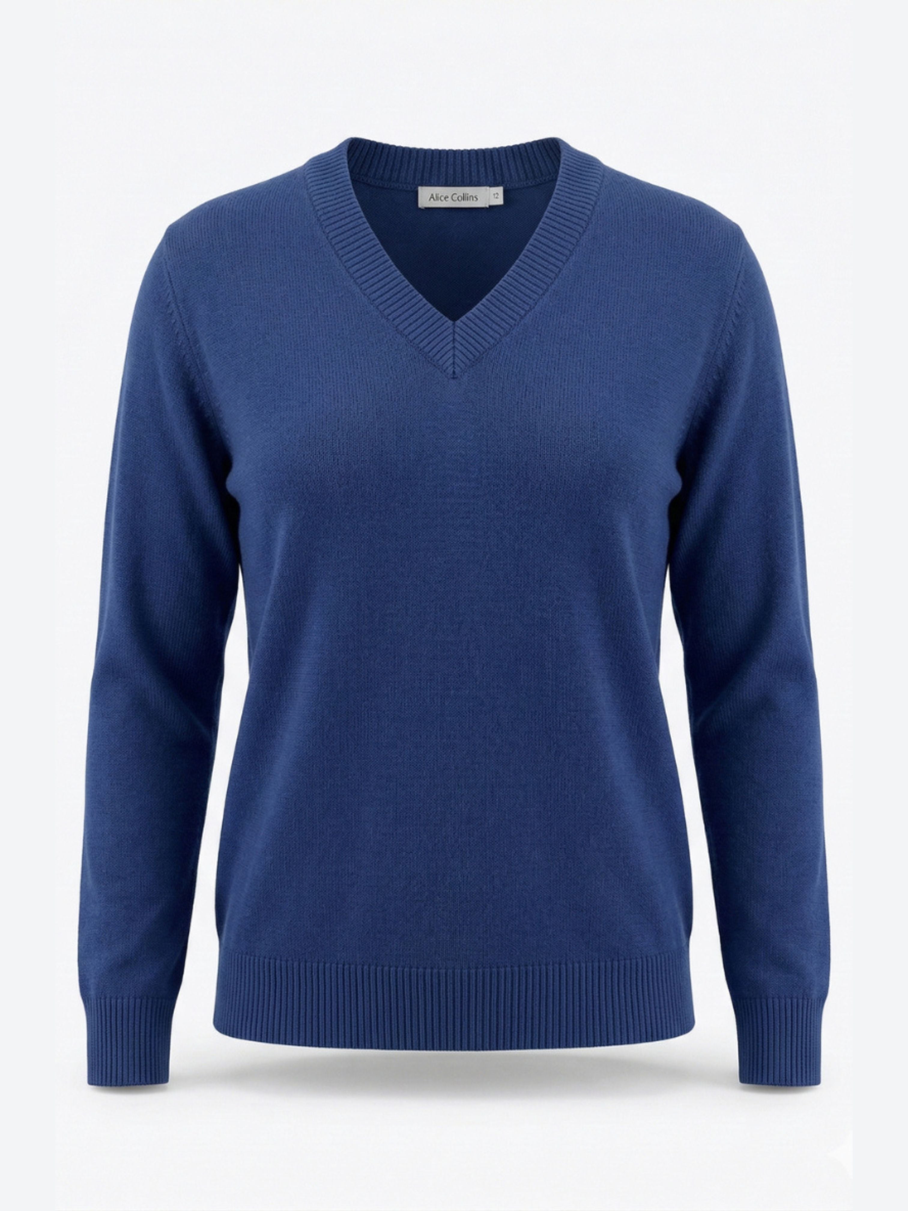 Wool Blended V Neck Pullover