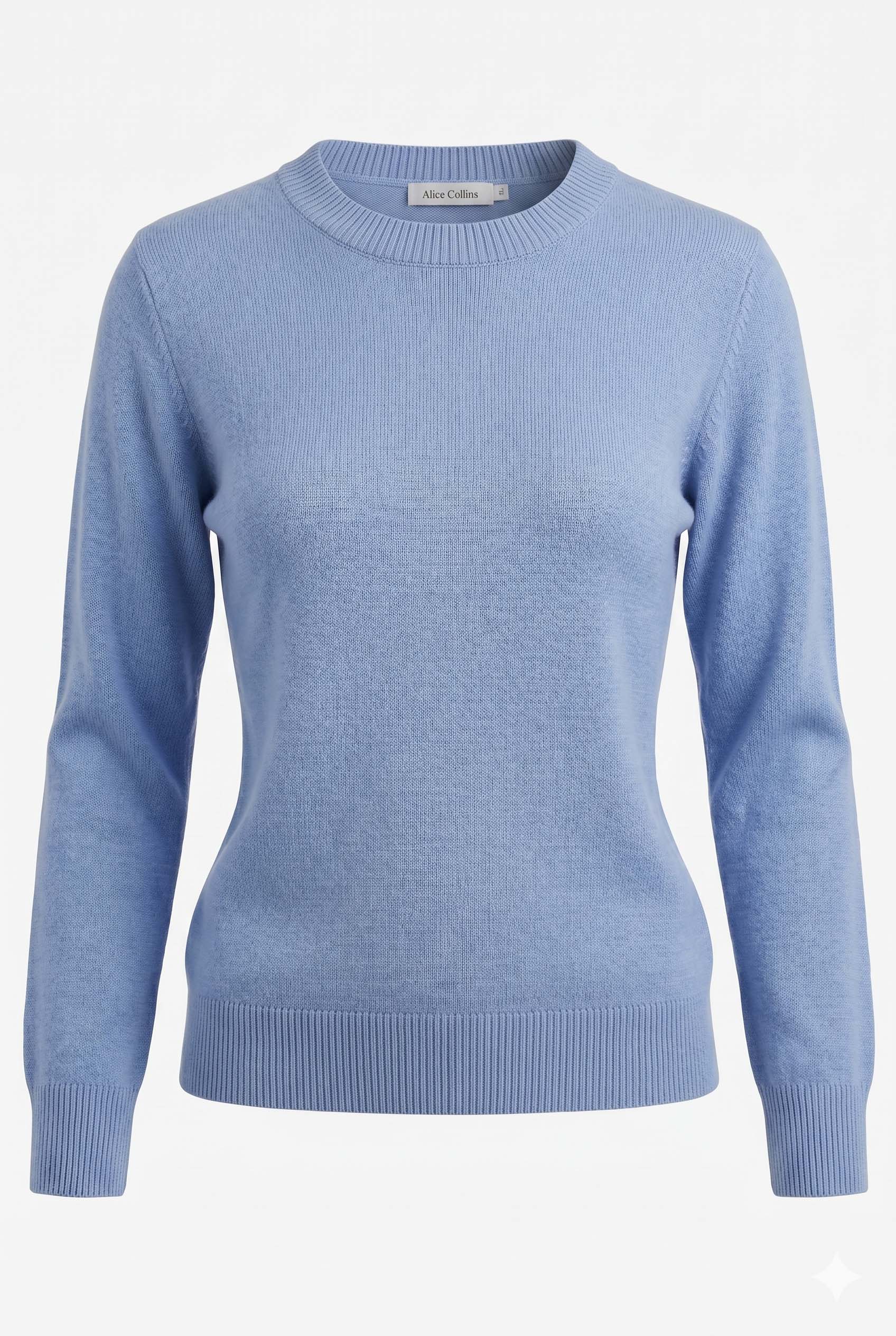 Wool Blended Crew Neck Pullover