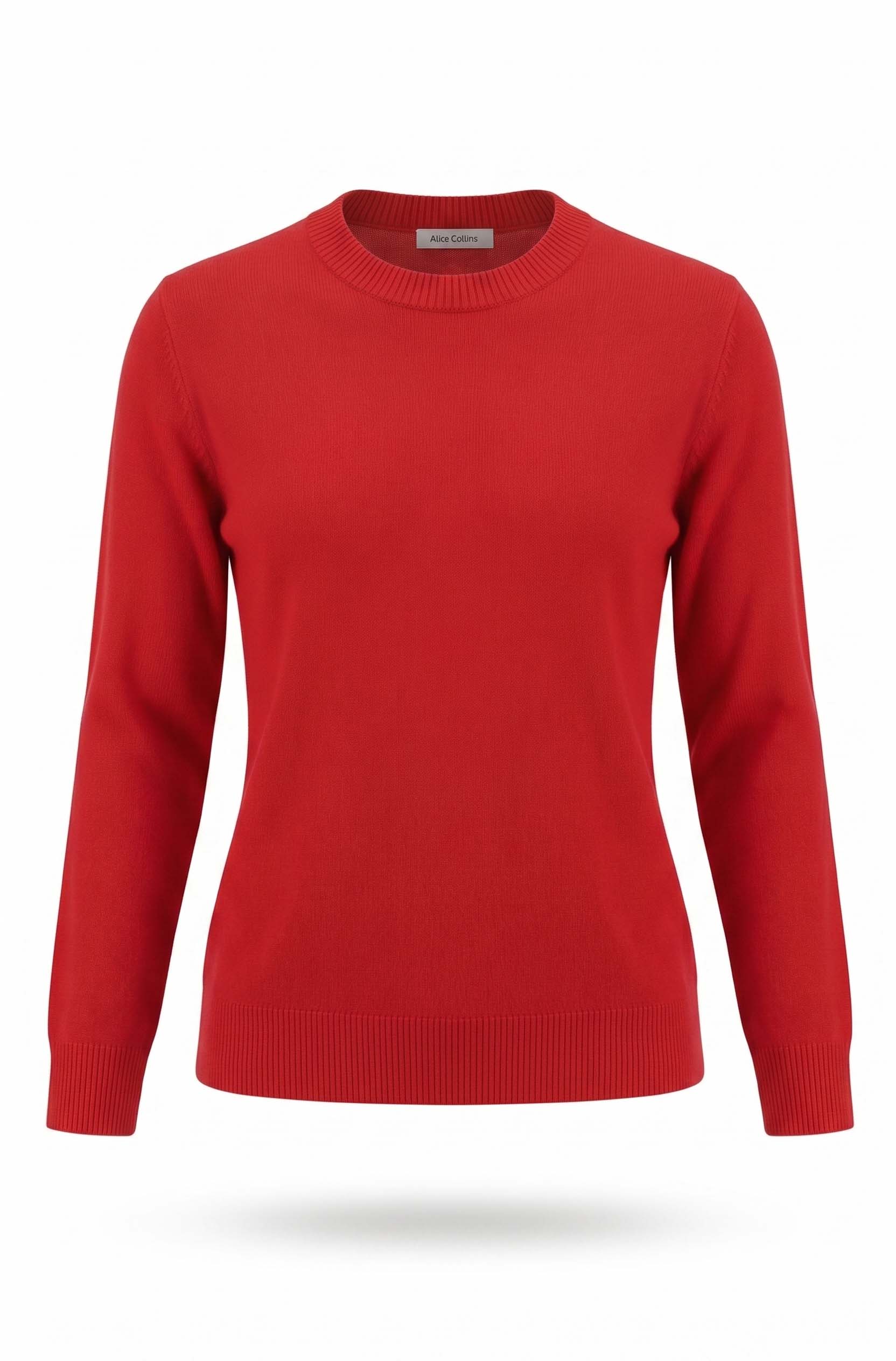 Wool Blended Crew Neck Pullover