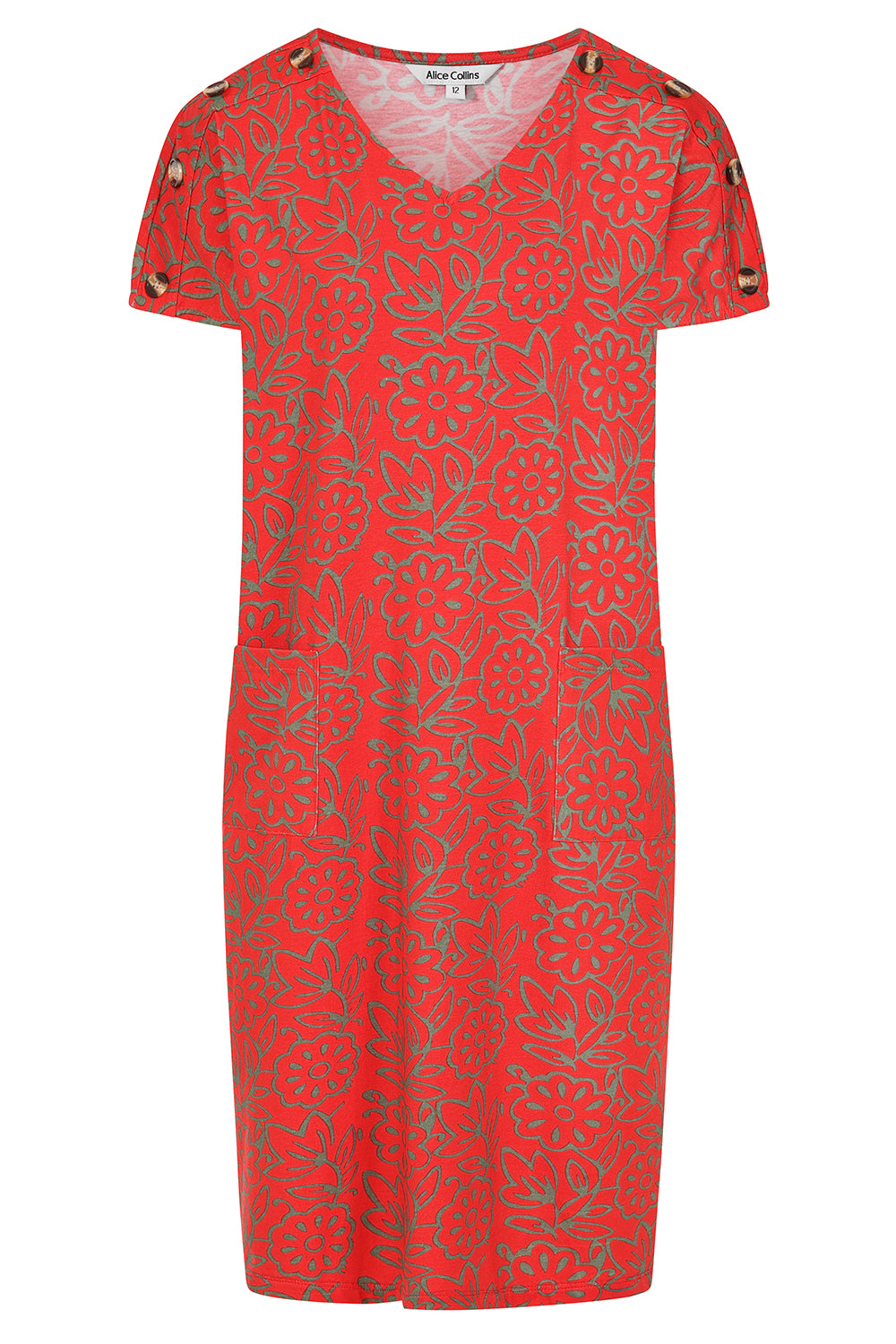 Button Shoulder Dahlia Dress
