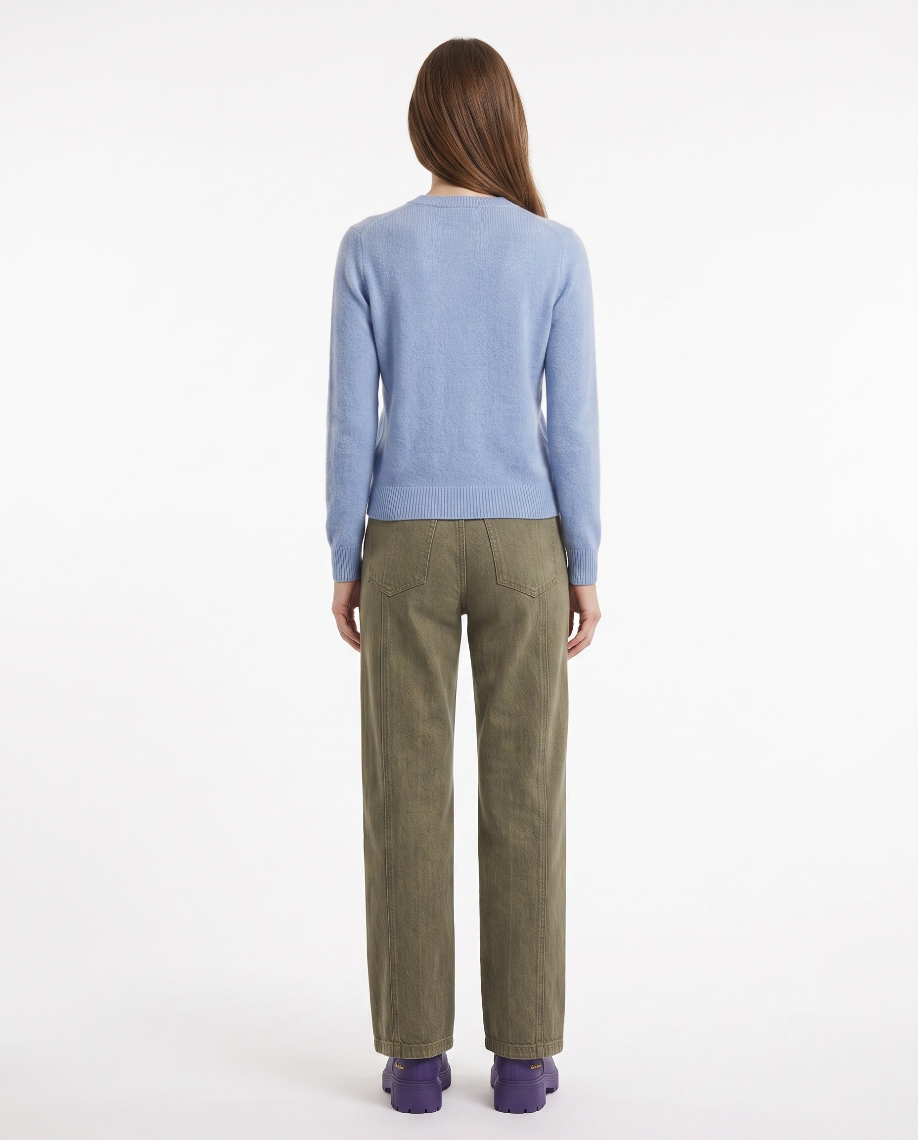 Wool Blended Crew Neck Pullover