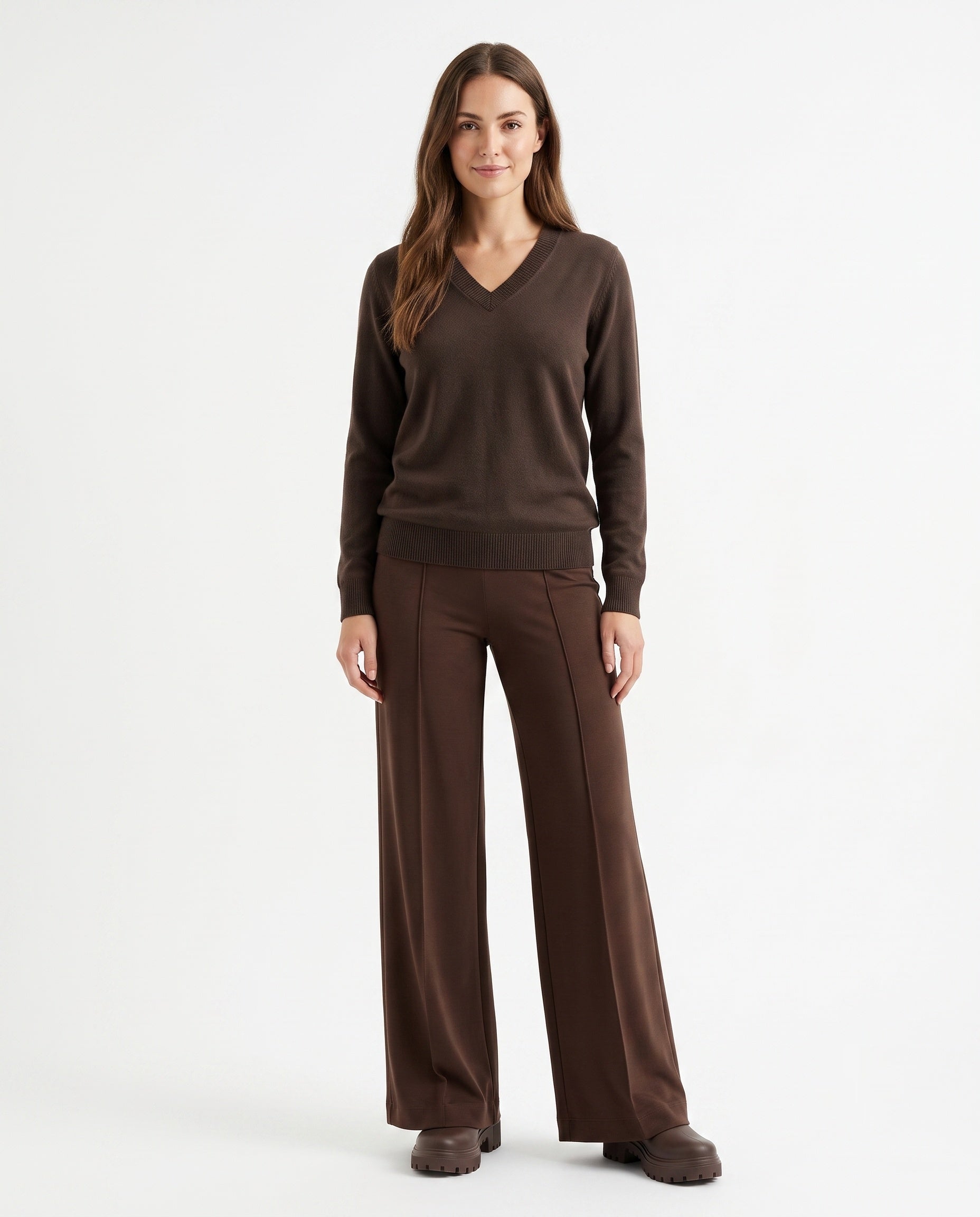 Wool Blended V Neck Pullover