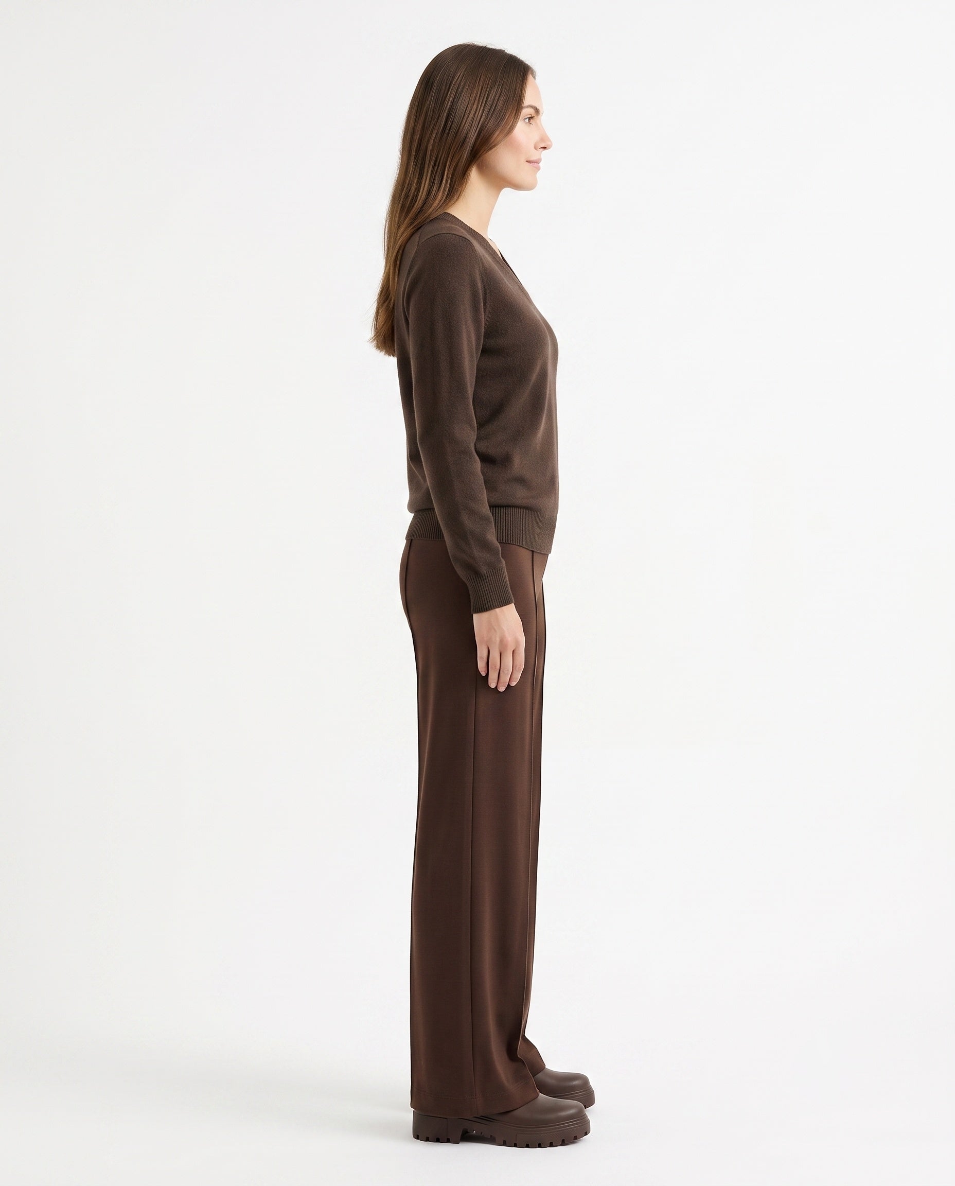 Wool Blended V Neck Pullover