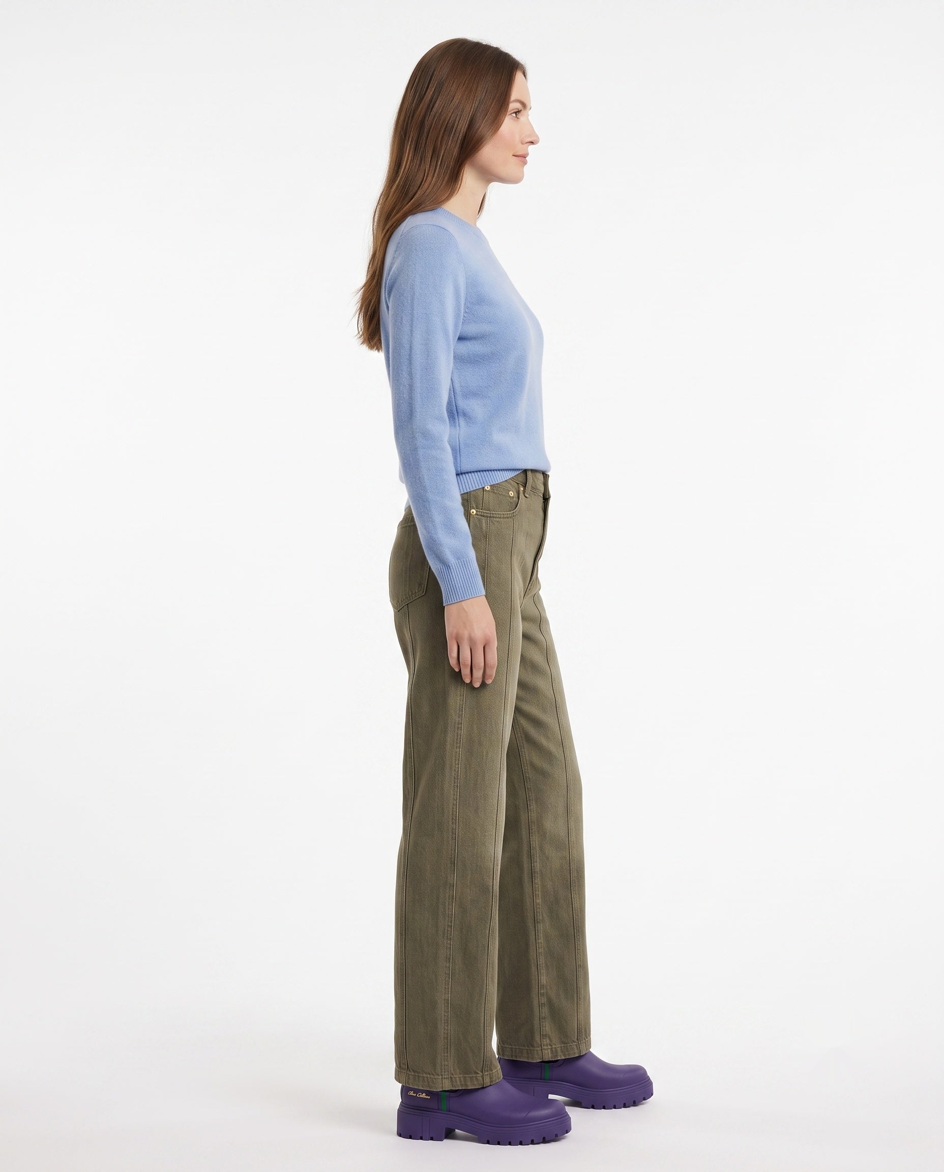 Wool Blended Crew Neck Pullover