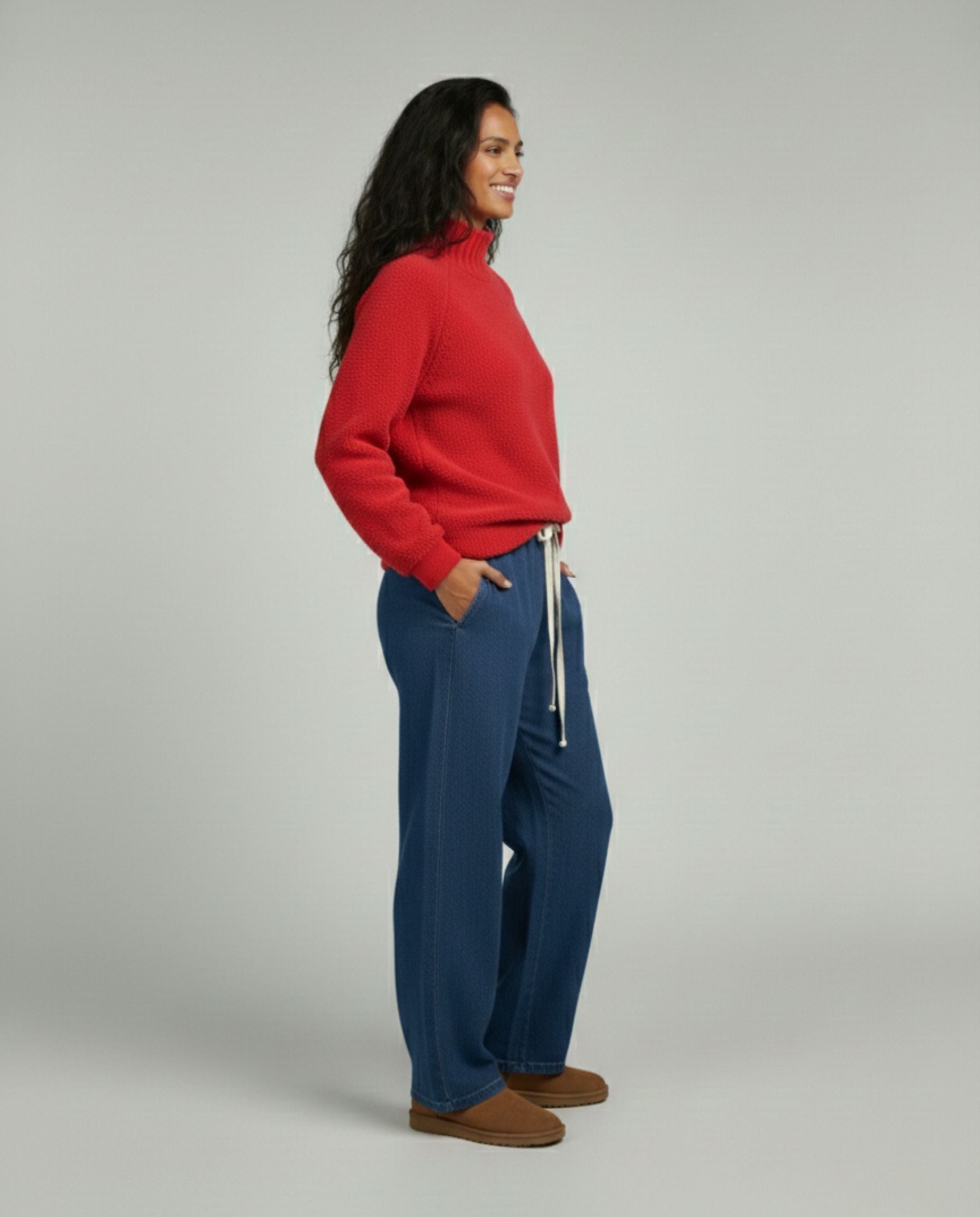 Wool Blended Cowl Neck Pullover