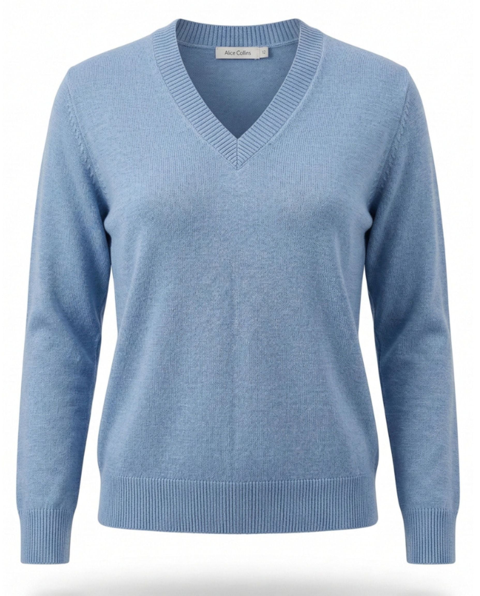 Wool Blended V Neck Pullover