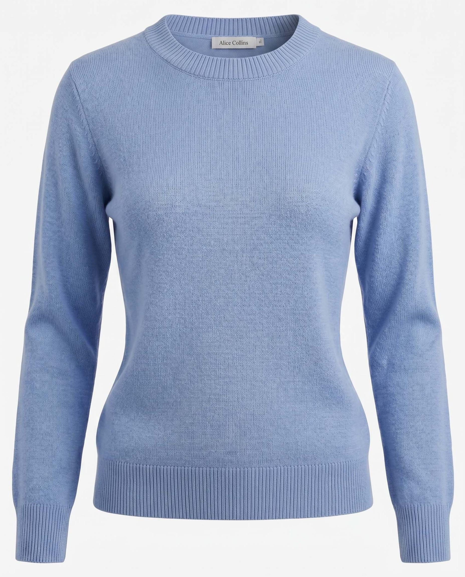 Wool Blended Crew Neck Pullover