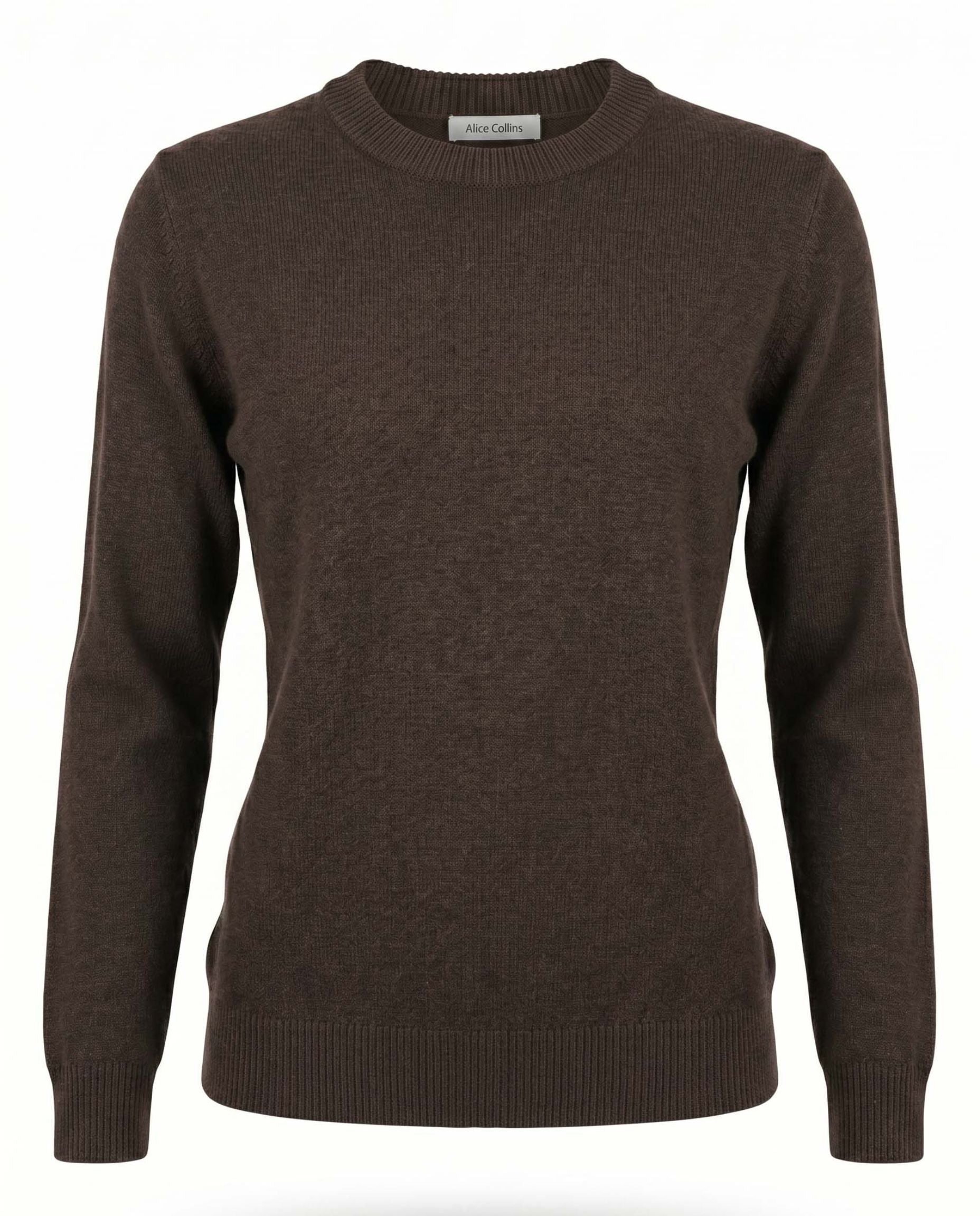 Wool Blended Crew Neck Pullover