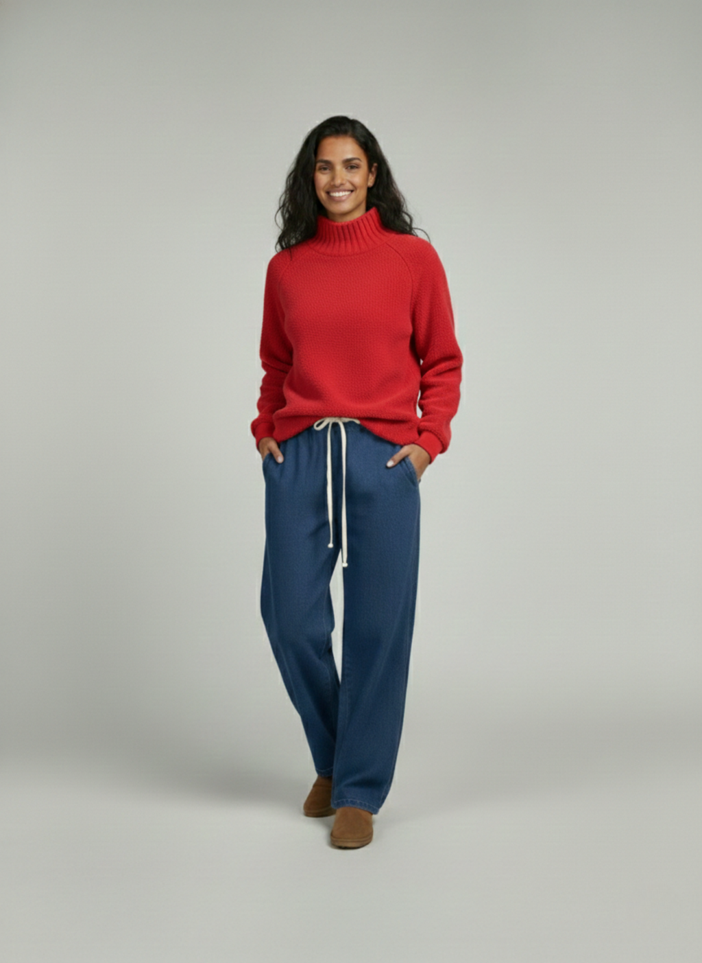 Wool Blended Cowl Neck Pullover