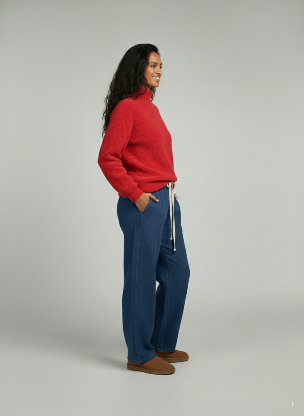 Wool Blended Cowl Neck Pullover
